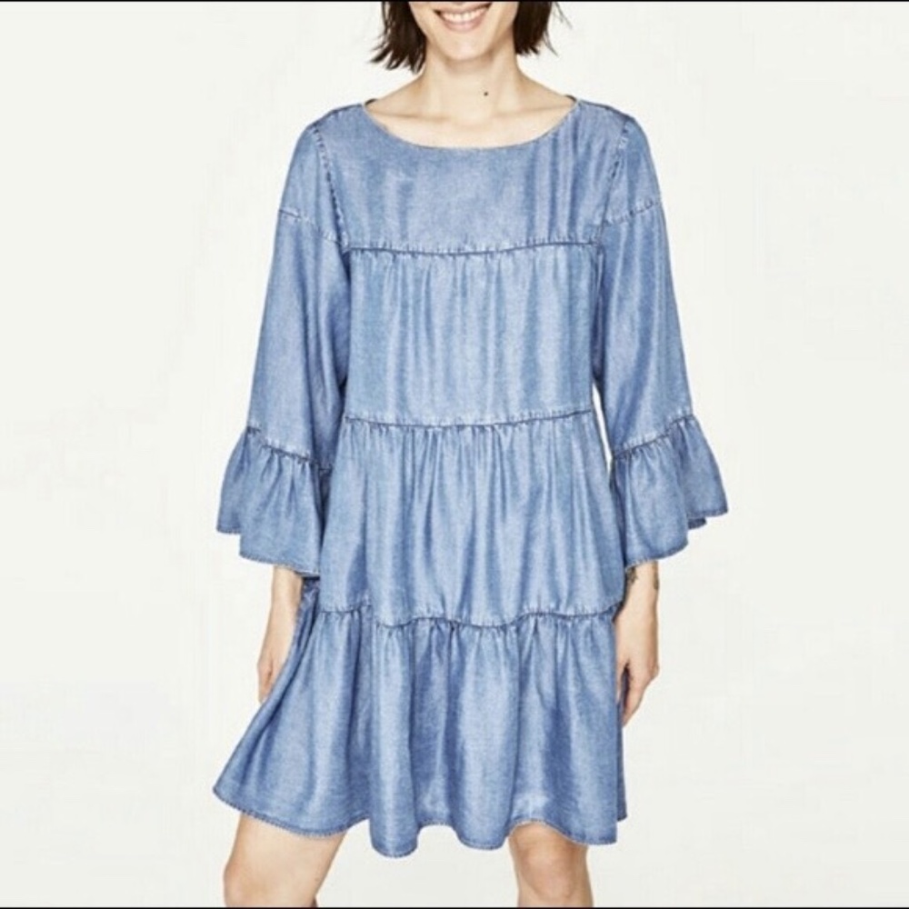 Zara Premium Denim Mini Dress